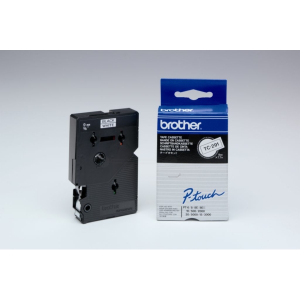 Brother TC-291 P-Touch Farbband Black + White
