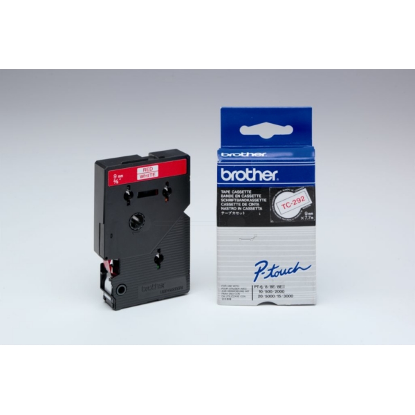 Brother TC-292 P-Touch Farbband White + Red