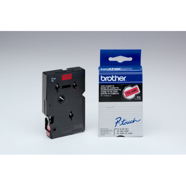 Brother TC-491 P-Touch Farbband Black + Red