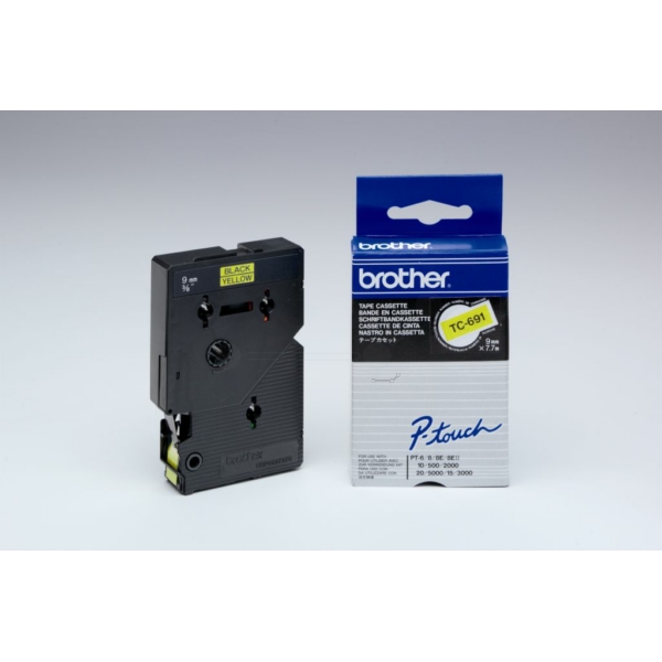 Brother TC-691 P-Touch Farbband Black + Yellow