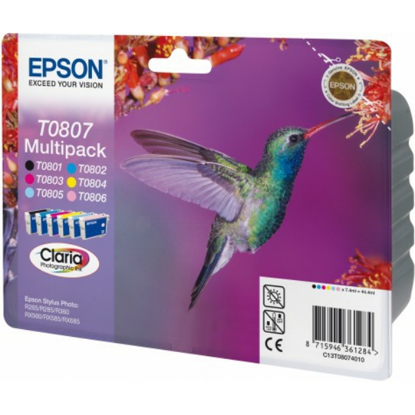 Epson C 13 T 08074011 T0807 Tinte CMYK + PC + PM VE 6