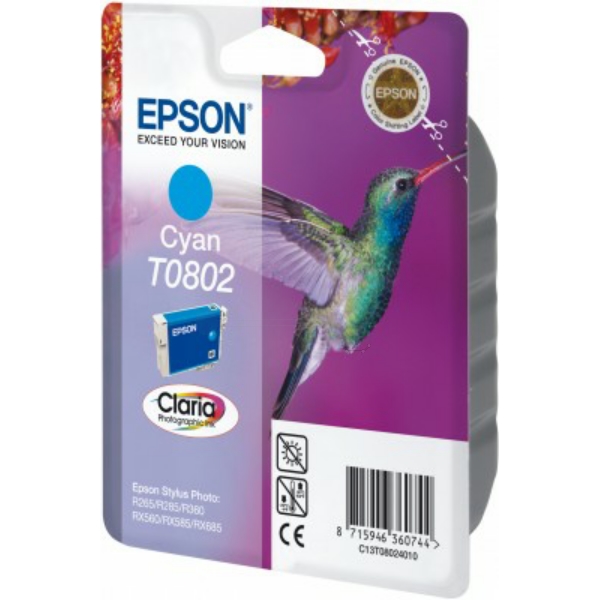 Epson C 13 T 08024011 T0802 Tinte Cyan