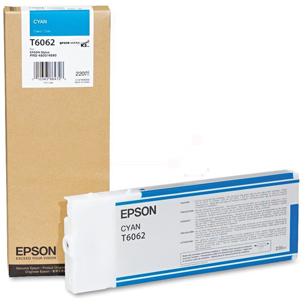Epson C 13 T 606200 T6062 Tinte Cyan