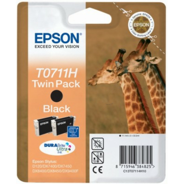 Epson C 13 T 07114H10 T0711H Tinte Black VE 2