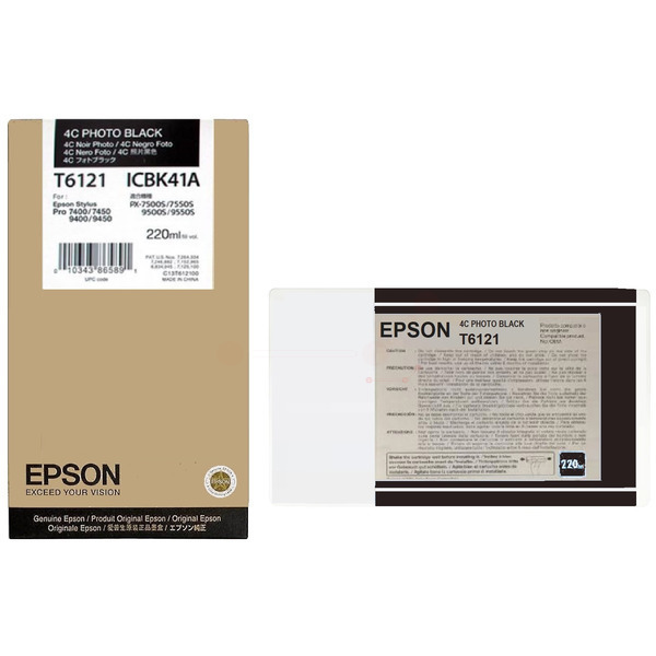 Epson C 13 T 612100 T6121 Tinte Photo Black