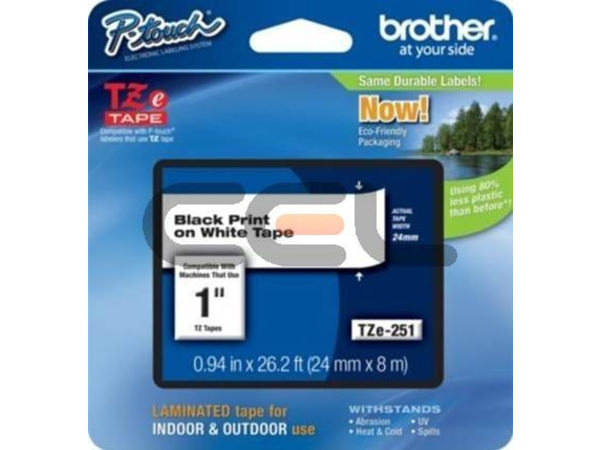 Brother TZE-251CIV P-Touch Farbband Black + White