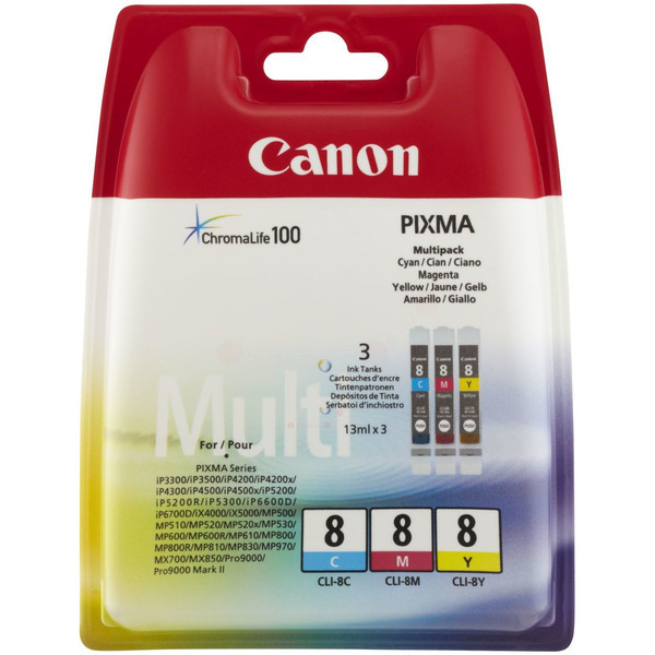 Canon 0621 B 029 CLI-8 Tinte CMY VE 3