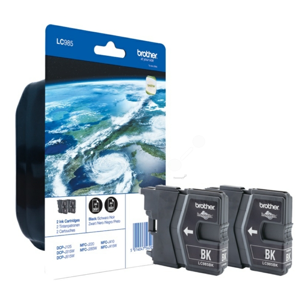 Brother LC-985 BK BP2 Tinte Black VE 2