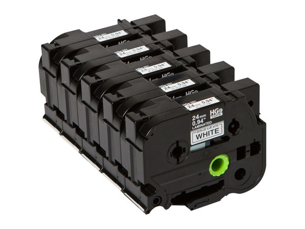 Brother HGE-251V5 P-Touch Farbband Black + White VE 5