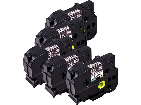 Brother HGE-M951V5 P-Touch Farbband Black + Silver VE 5