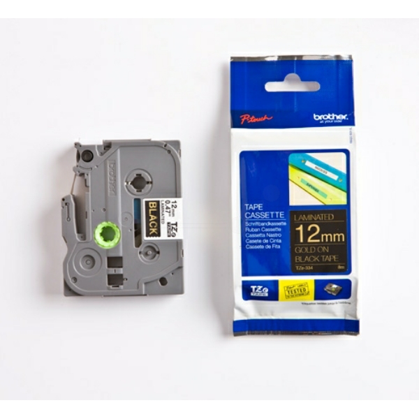 Brother TZE-334 P-Touch Farbband Black + Gold
