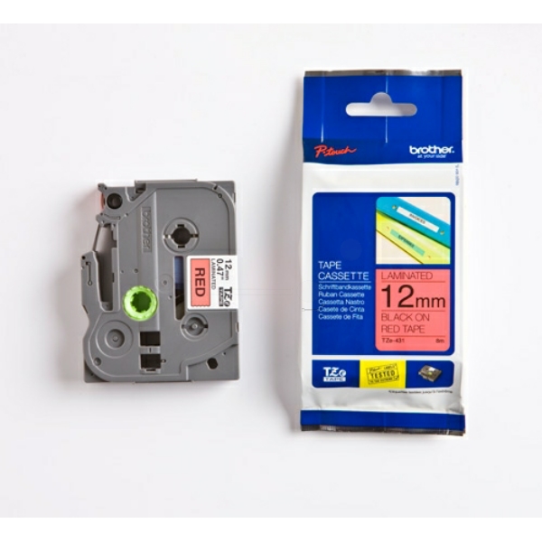 Brother TZE-431 P-Touch Farbband Black + Red