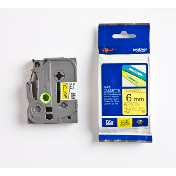 Brother TZE-611 P-Touch Farbband Black + Yellow