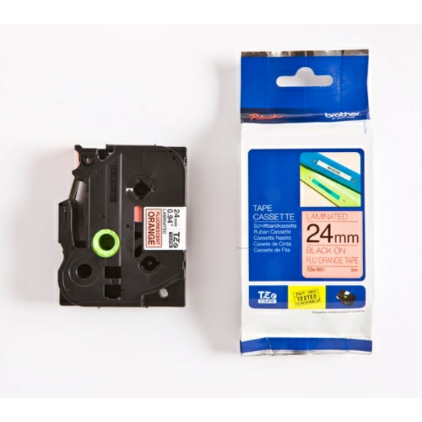 Brother TZE-B51 P-Touch Farbband Black + Orange