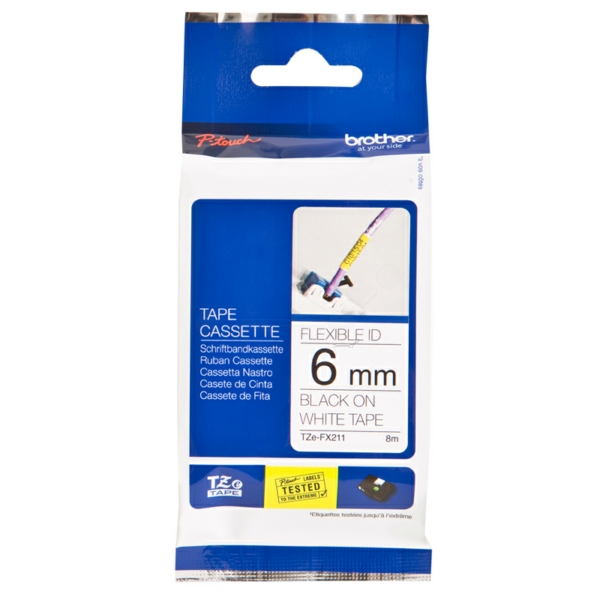 Brother TZE-FX 211 P-Touch Farbband Black + White