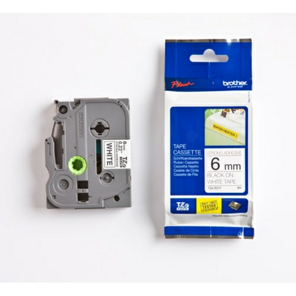 Brother TZE-S211 P-Touch Farbband Black + White