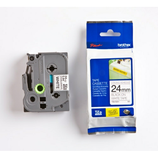 Brother TZE-S251 P-Touch Farbband Black + White