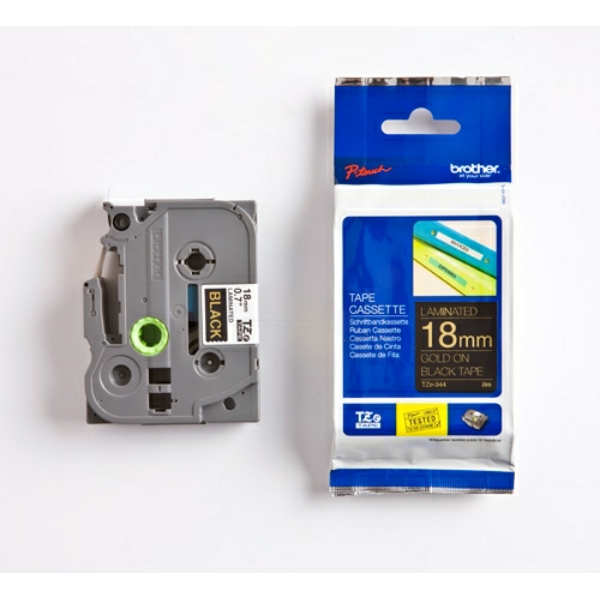 Brother TZE-344 P-Touch Farbband Black + Gold