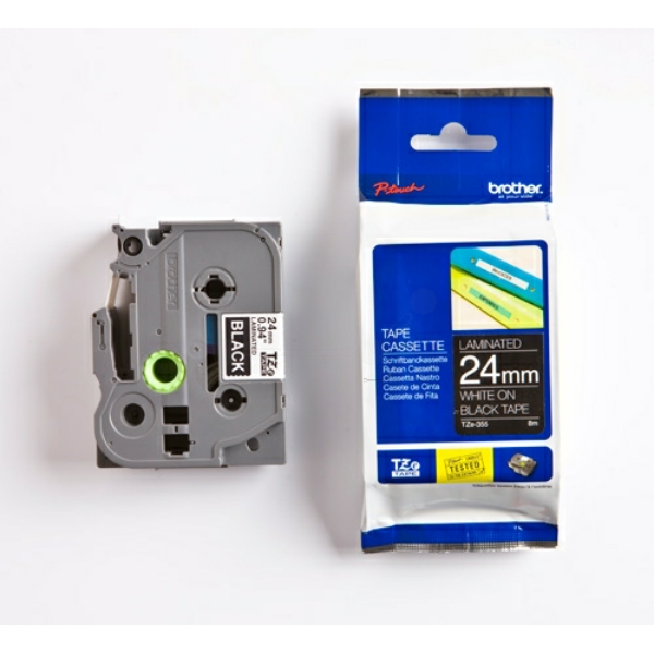 Brother TZE-355 P-Touch Farbband Black + White
