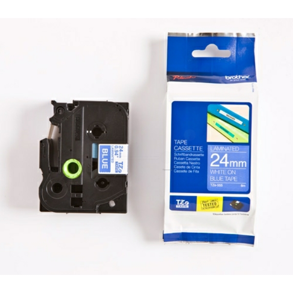 Brother TZE-555 P-Touch Farbband White + Blue