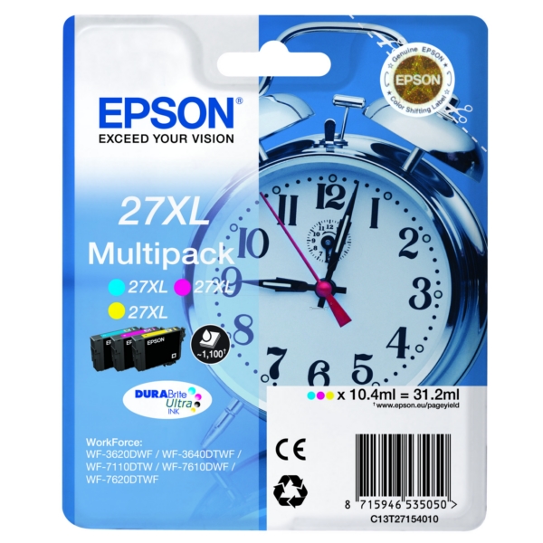 Epson C 13 T 27154010 27XL Tinte CMY VE 3