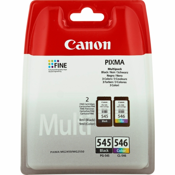 Canon 8287 B 005 PG-545+CL-546 Tinte Black + Color VE 2