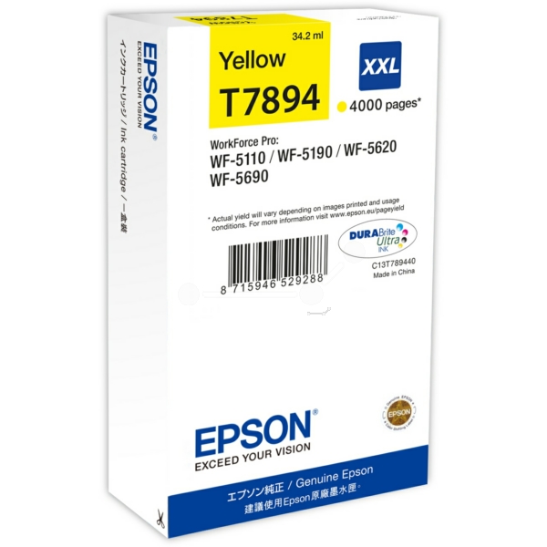 Epson C 13 T 789440 T7894 XXL Tinte Yellow
