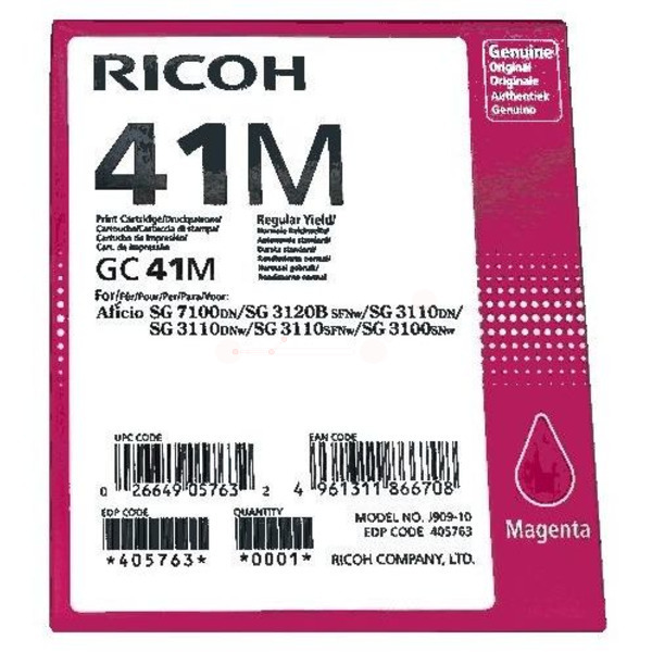 Ricoh 405763 GC-41 M Tinte Magenta