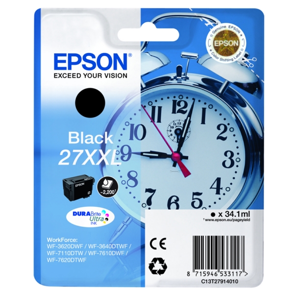 Epson C 13 T 27914010 27XXL Tinte Black