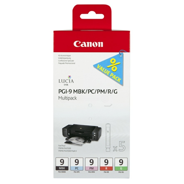 Canon 1033 B 013 PGI-9 Tinte PC + MBk + R + G VE 5