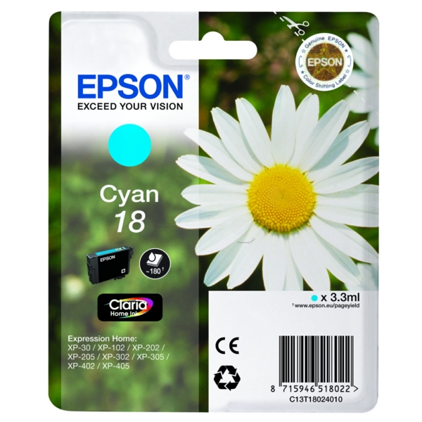Epson C 13 T 18024010 18 Tinte Cyan