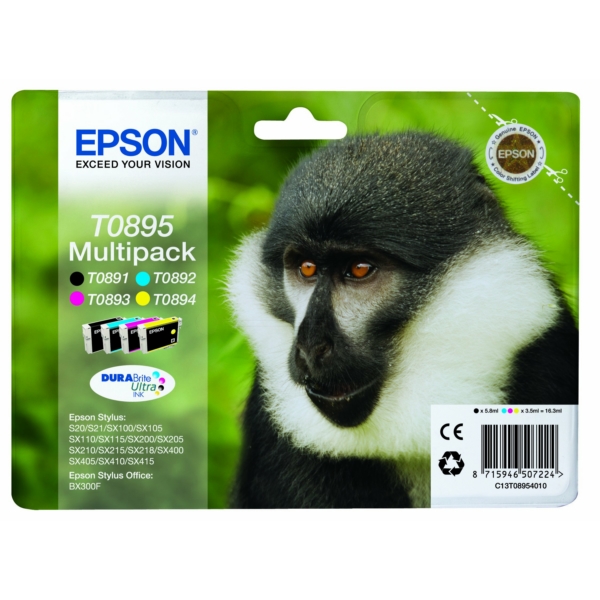 Epson C 13 T 08954011 T0895 Tinte CMYK VE 4