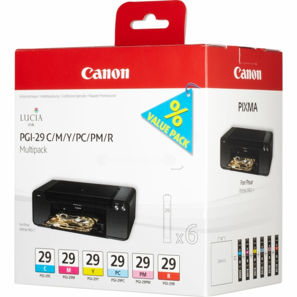 Canon 4873 B 005 PGI-29 Tinte CMY + PC + PM VE 6