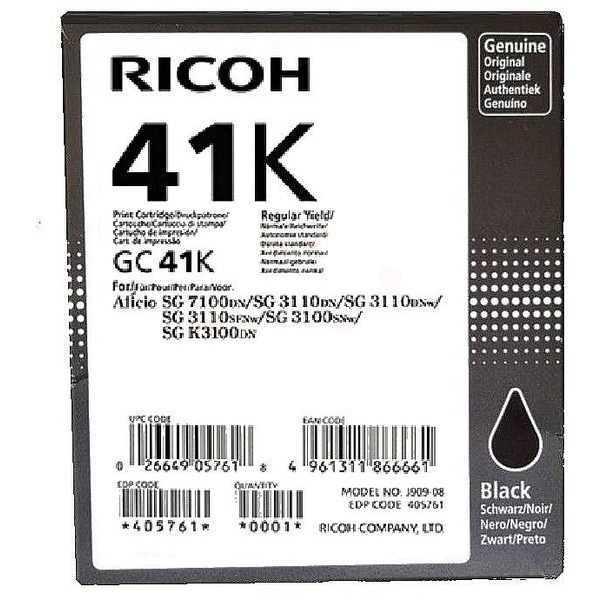 Ricoh 405761 GC-41 K Tinte Black