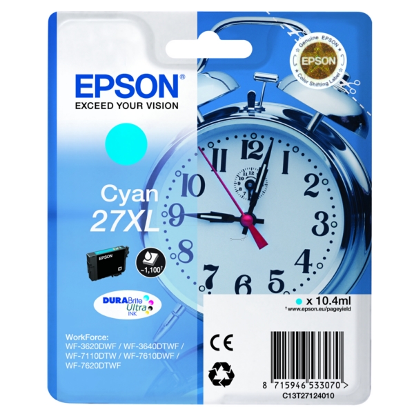 Epson C 13 T 27124010 27XL Tinte Cyan