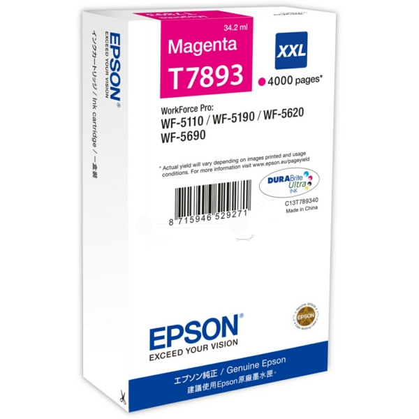 Epson C 13 T 789340 T7893 XXL Tinte Magenta