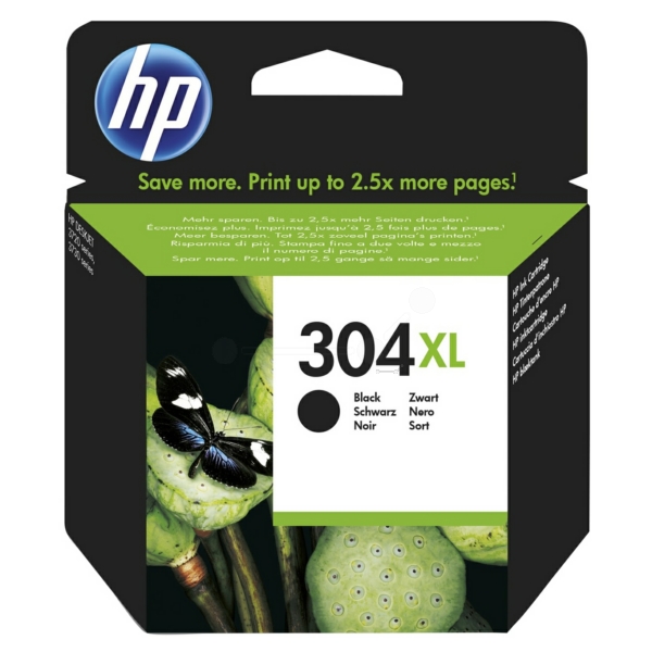 HP N9K08AE 304XL Tinte Black