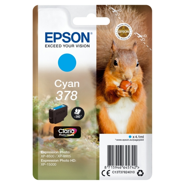 Epson C 13 T 37824010 378 Tinte Cyan