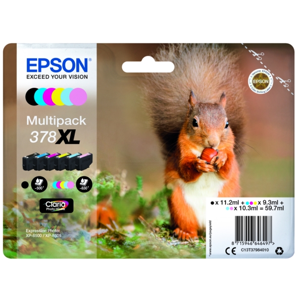 Epson C 13 T 37984010 378XL Tinte CMYK + PC + PM VE 6