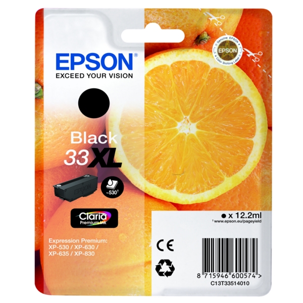 Epson C 13 T 33514012 33XL Tinte Black