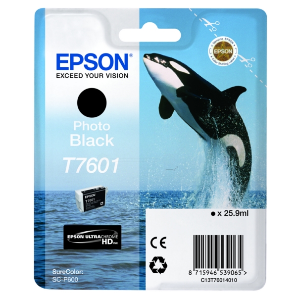 Epson C 13 T 76014010 T7601 Tinte Photo Black