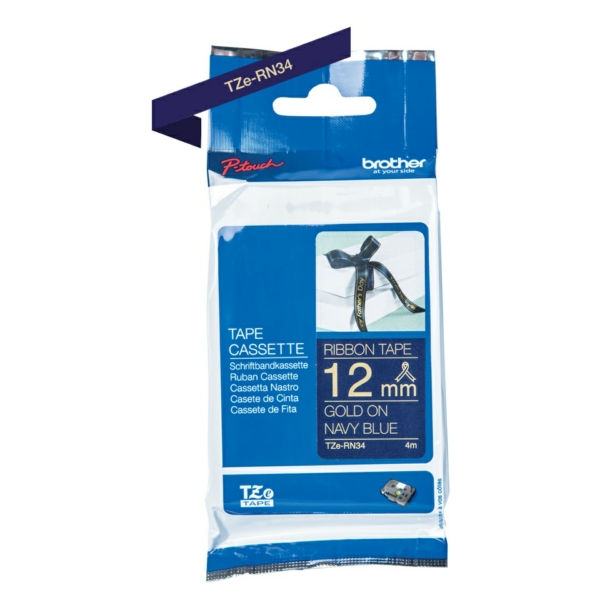 Brother TZE-RN 34 P-Touch Farbband Blue + Gold