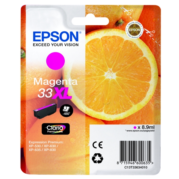Epson C 13 T 33634012 33XL Tinte Magenta