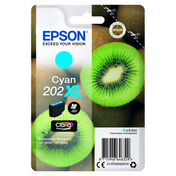 Epson C 13 T 02H24010 202XL Tinte Cyan