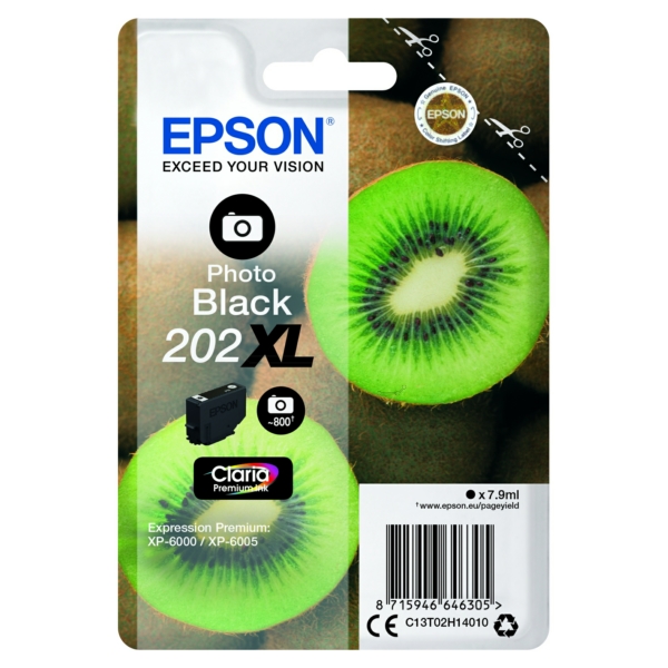 Epson C 13 T 02H14010 202XL Tinte Photo Black