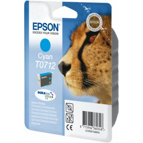 Epson C 13 T 07124012 T0712 Tinte Cyan