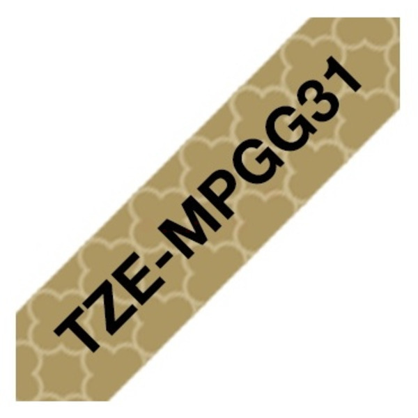 Brother TZ-E MPGG 31 P-Touch Farbband Black + Gold