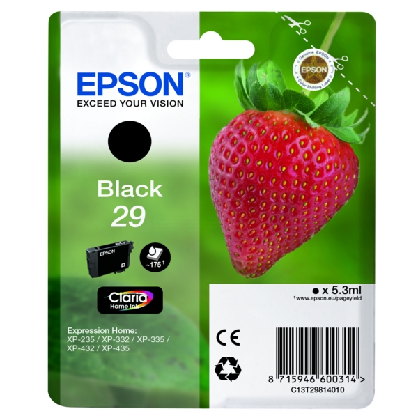 Epson C 13 T 29814010 29 Tinte Black