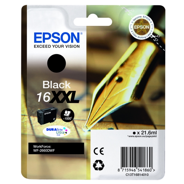 Epson C 13 T 16814012 16XXL Tinte Black