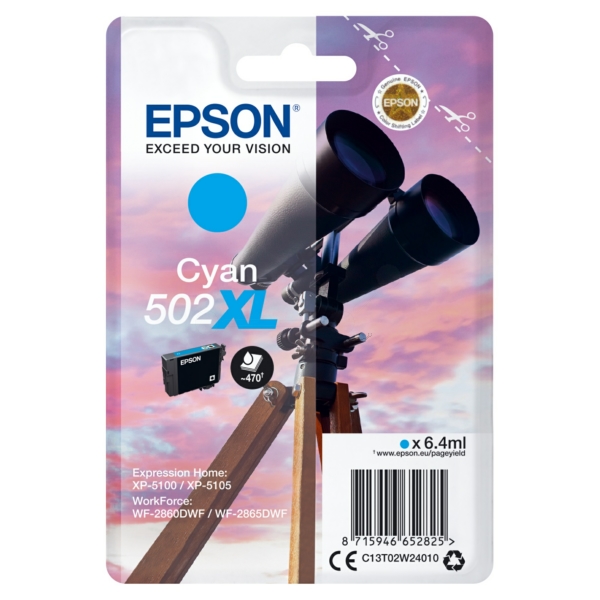 Epson C 13 T 02W24010 502XL Tinte Cyan